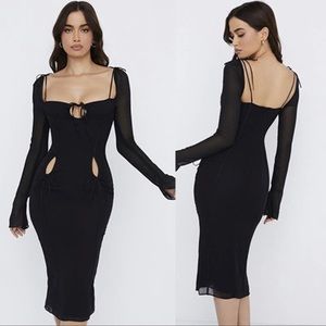 House of CB Ophelia Georgette Cutout Midi Dress